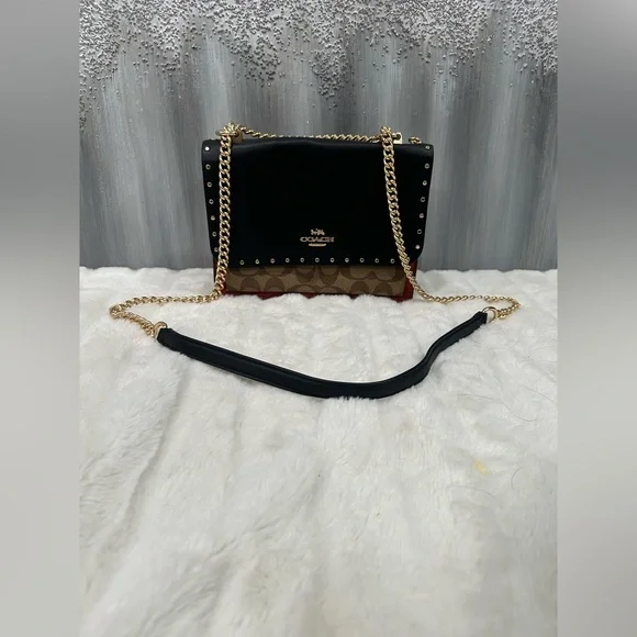 Coach Klare Crossbody Bag In Signature With Rivets - Picture 10 of 16